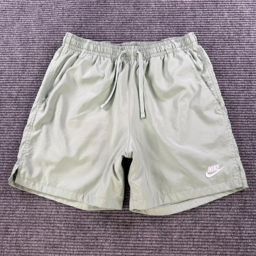 Nike Sportswear Woven Flow Shorts Mens Medium Sage Green AR2382-386 Mesh Lined